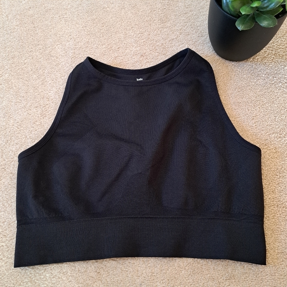 Knix Activewear Tank Top Women's Size Large Black Racer Back Sports Bra
